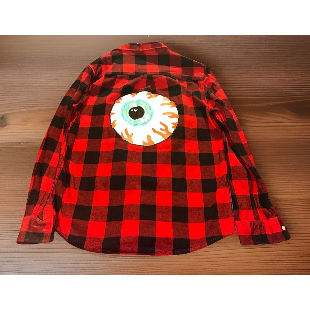 Mishka MNWKA Keep Watch Flannel Red Button Down XXL Long Sleeve Shirt Shacket